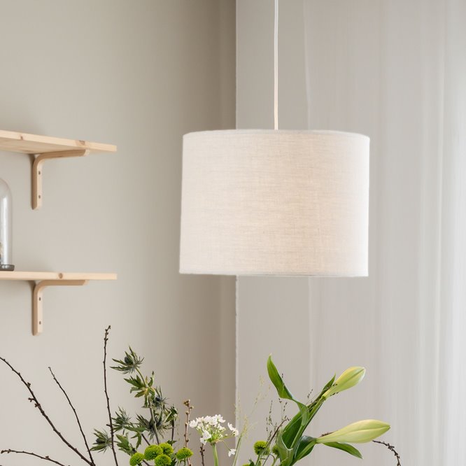 Biała lampa wisząca z abażurem Sara 35cm